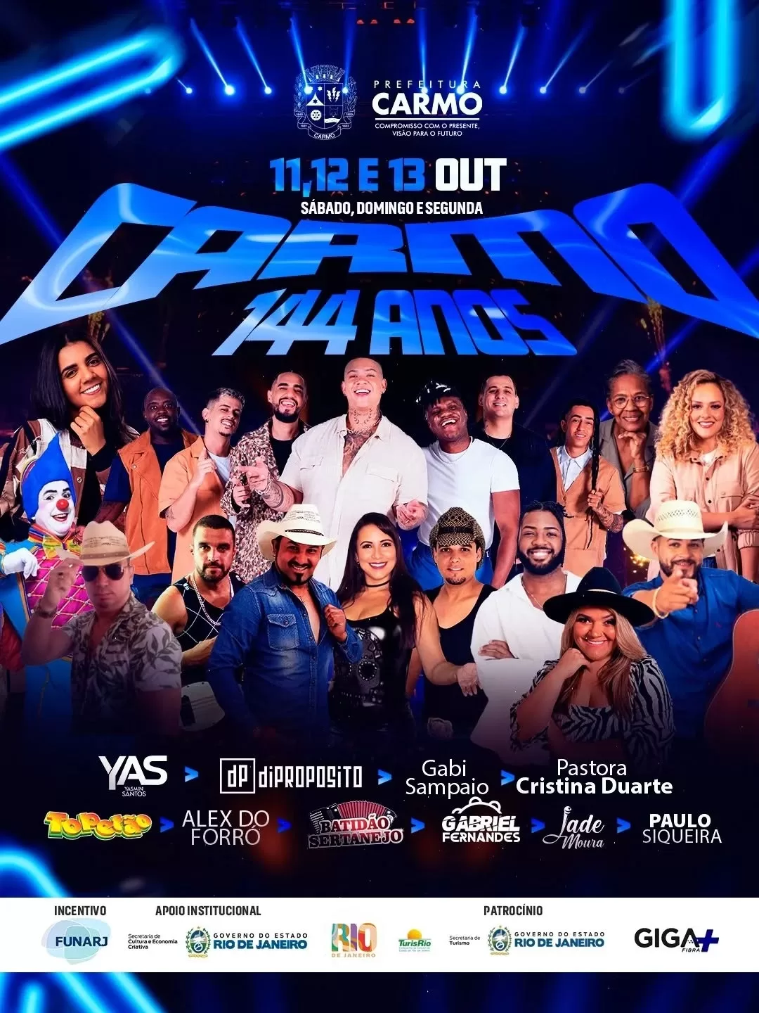 Comemoração de 144 anos de Carmo promete ser inesquecível: confira a agenda de eventos!