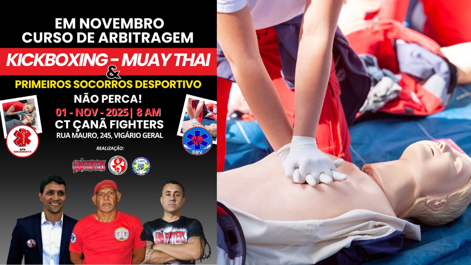 Curso de arbitragem e primeiros socorros desportivo reúne mestres e atletas em Vigário Geral RJ